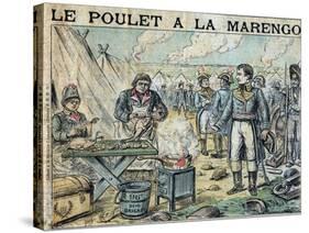 Illustration of French Soldiers Cooking Marengo Chicken-Stefano Bianchetti-Stretched Canvas