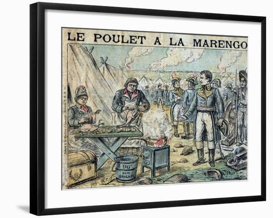 Illustration of French Soldiers Cooking Marengo Chicken-Stefano Bianchetti-Framed Giclee Print