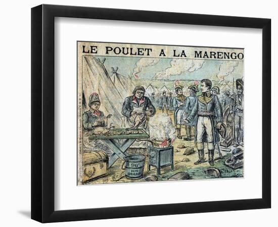 Illustration of French Soldiers Cooking Marengo Chicken-Stefano Bianchetti-Framed Giclee Print