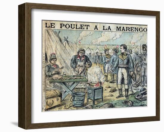 Illustration of French Soldiers Cooking Marengo Chicken-Stefano Bianchetti-Framed Giclee Print