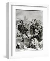 Illustration of Friederich Schiller Skating on Ice-null-Framed Giclee Print