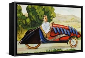 Illustration of Futuristic Aerodynamic Bicycle Car-null-Framed Stretched Canvas