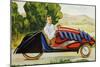 Illustration of Futuristic Aerodynamic Bicycle Car-null-Mounted Giclee Print