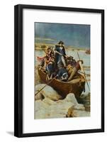 Illustration of George Washington and Men on Frozen Potomac-null-Framed Giclee Print