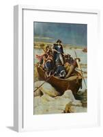Illustration of George Washington and Men on Frozen Potomac-null-Framed Giclee Print