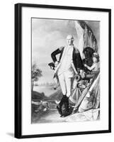 Illustration of George Washington Standing next to Cannon-null-Framed Giclee Print