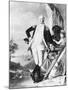 Illustration of George Washington Standing next to Cannon-null-Mounted Giclee Print