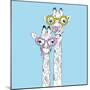 Illustration of Giraffes in Funky Glasses-Olga_Angelloz-Mounted Art Print