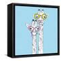 Illustration of Giraffes in Funky Glasses-Olga_Angelloz-Framed Stretched Canvas