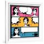 Illustration of Girl in Style Pop Art-incomible-Framed Art Print