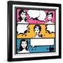 Illustration of Girl in Style Pop Art-incomible-Framed Art Print