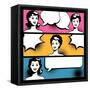Illustration of Girl in Style Pop Art-incomible-Framed Stretched Canvas