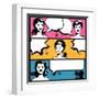 Illustration of Girl in Style Pop Art-incomible-Framed Art Print