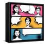 Illustration of Girl in Style Pop Art-incomible-Framed Stretched Canvas