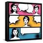 Illustration of Girl in Style Pop Art-incomible-Framed Stretched Canvas