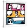 Illustration of Girl in Style Pop Art-incomible-Framed Art Print