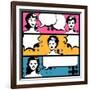 Illustration of Girl in Style Pop Art-incomible-Framed Art Print