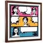 Illustration of Girl in Style Pop Art-incomible-Framed Art Print