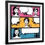 Illustration of Girl in Style Pop Art-incomible-Framed Art Print