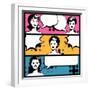 Illustration of Girl in Style Pop Art-incomible-Framed Art Print