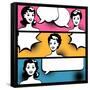 Illustration of Girl in Style Pop Art-incomible-Framed Stretched Canvas