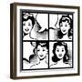 Illustration of Girl in Style Pop Art-incomible-Framed Art Print