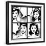 Illustration of Girl in Style Pop Art-incomible-Framed Art Print