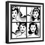 Illustration of Girl in Style Pop Art-incomible-Framed Premium Giclee Print