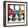 Illustration of Girl in Style Pop Art-incomible-Framed Art Print