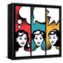 Illustration of Girl in Style Pop Art-incomible-Framed Stretched Canvas