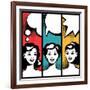 Illustration of Girl in Style Pop Art-incomible-Framed Art Print