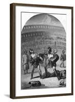 Illustration of Gladiators Fighting in a Roman Arena-null-Framed Giclee Print