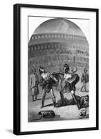 Illustration of Gladiators Fighting in a Roman Arena-null-Framed Giclee Print