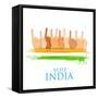 Illustration of Hand with Voting Sign of India-vectomart-Framed Stretched Canvas