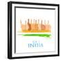 Illustration of Hand with Voting Sign of India-vectomart-Framed Art Print