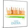 Illustration of Hand with Voting Sign of India-vectomart-Mounted Art Print