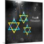 Illustration of Happy Hanukkah Background with Hanging Star of David-vectomart-Mounted Art Print