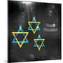 Illustration of Happy Hanukkah Background with Hanging Star of David-vectomart-Mounted Art Print