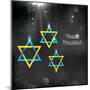 Illustration of Happy Hanukkah Background with Hanging Star of David-vectomart-Mounted Art Print