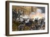 Illustration of Haymarket Riot in Chicago-T. De Thulstrup-Framed Giclee Print