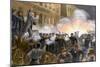 Illustration of Haymarket Riot in Chicago-T. De Thulstrup-Mounted Giclee Print