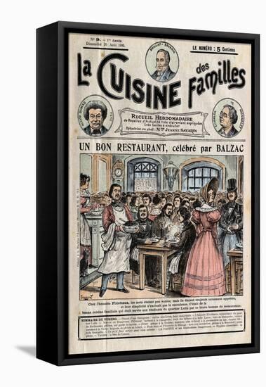 Illustration of Honore De Balzac Dining at Flicoteaux-Stefano Bianchetti-Framed Stretched Canvas