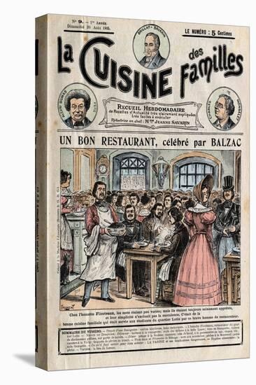Illustration of Honore De Balzac Dining at Flicoteaux-Stefano Bianchetti-Stretched Canvas