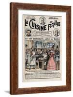 Illustration of Honore De Balzac Dining at Flicoteaux-Stefano Bianchetti-Framed Giclee Print