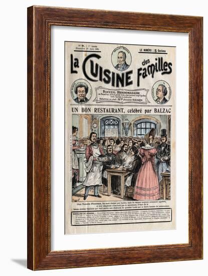 Illustration of Honore De Balzac Dining at Flicoteaux-Stefano Bianchetti-Framed Giclee Print