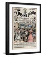 Illustration of Honore De Balzac Dining at Flicoteaux-Stefano Bianchetti-Framed Giclee Print