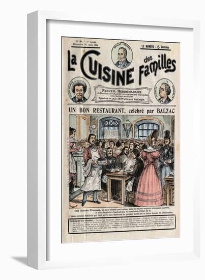 Illustration of Honore De Balzac Dining at Flicoteaux-Stefano Bianchetti-Framed Giclee Print