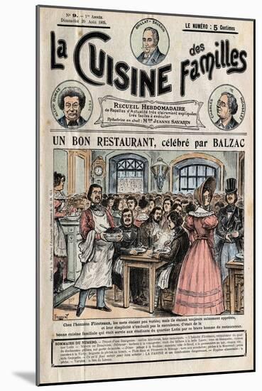 Illustration of Honore De Balzac Dining at Flicoteaux-Stefano Bianchetti-Mounted Giclee Print