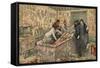 Illustration of Howard Carter and Lord Carnarvon in the Tomb of Tutankhamun-Stefano Bianchetti-Framed Stretched Canvas