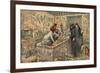 Illustration of Howard Carter and Lord Carnarvon in the Tomb of Tutankhamun-Stefano Bianchetti-Framed Giclee Print